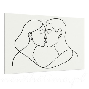 Obraz na płótnie czarno-biały – motyw pary w trakcie pocałunku Unity