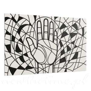 Obraz na płótnie –  linearna kompozycja z motywem dłoni Vector Pulse