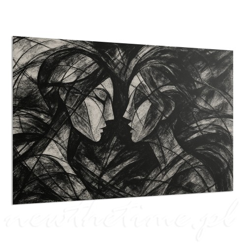 obraz-czarno-bialy-abstrakcyjny-dual-confrontation-60-40-cm