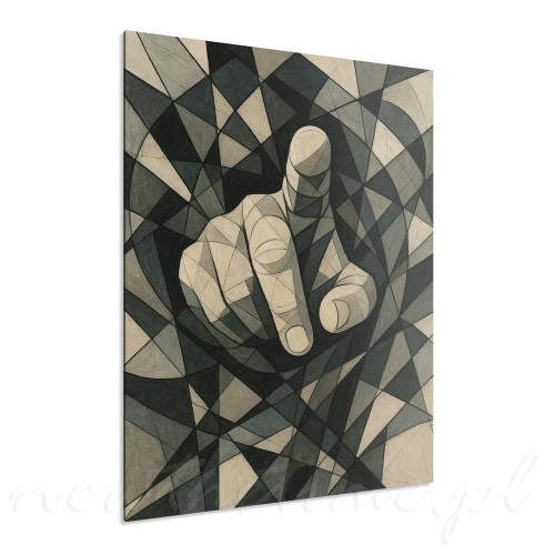 obraz-na-plotnie-point-of-decision-czarno-biala-abstrakcja-reka-60-40-cm