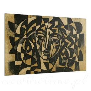 Obraz na płótnie –  czarno-złota kompozycja Fragmented Muse