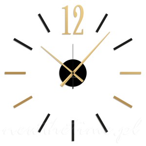 Zegar ścienny primo-12 – nowoczesny zegar z cyfrą 12 złoty