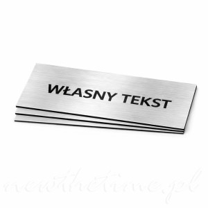 Srebrne tabliczki grawerowane – laminat szczotkowany, własny tekst 40x20 mm
