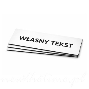 Białe oznaczniki grawerowane – tabliczki, 30x15 mm na zamówienie