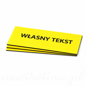 Żółte oznaczniki grawerowane – tabliczki, 100x50 mm, własny tekst