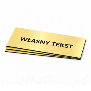Złote tabliczki grawerowane różne rozmiary – laminat szczotkowany, własny tekst 300x200 mm 