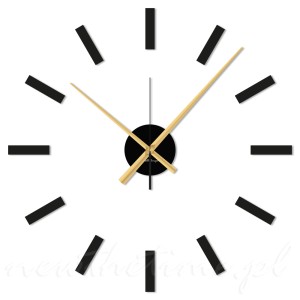 Zegar ścienny VELIX – nowoczesny zegar plexi ze złotymi wskazówkami