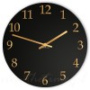 Czarny matowy zegar ścienny ze złotymi cyframi ARABIC 30 cm