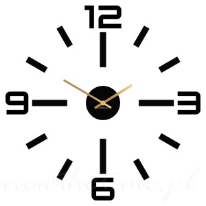 Zegar ścienny Kavon – nowoczesny minimalistyczny z cyframi i złotymi wskazówkami