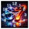 Zegar ścienny 67 czerwony niebieski efekt ognia i lodu
