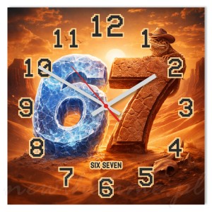 Zegar 67 pustynny styl kamień 30x30 cm PVC