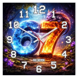 Zegar ścienny 67 magic fantasy 30x30 cm PVC – młodzieżowy