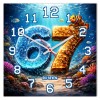 Zegar ścienny 67 ocean rafy 30x30 cm PVC – młodzieżowy podwodny