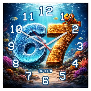 Zegar ścienny 67 ocean rafy 30x30 cm PVC – młodzieżowy podwodny