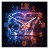 Zegar 67 szklany efekt neon 30x30 cm PVC