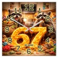 Zegar 67 jedzenie fast food styl humor 30 cm