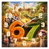 Zegar ścienny 67 zoo zwierzęta 30x30 cm PVC – młodzieżowy jungle