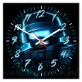 Zegar ścienny żołnierz gaming niebieski 30x30 cm PVC – młodzieżowy